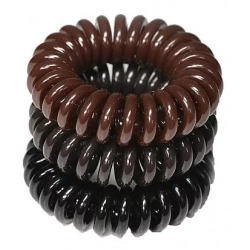 RONNEY S13 MAT funny ring bubble - Profesjonalne gumki do włosów 3 sztuki 3,5 cm - Brązowa, Ciemno brązowa, czarna
